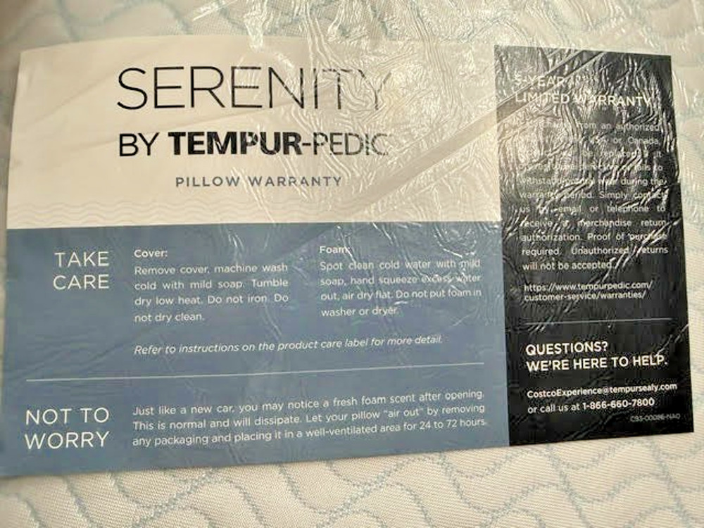 Serenity by Tempur-Pedic Cooling Memory Foam Pillow KING 34x17 New